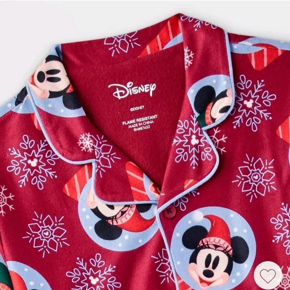 Nwt Kids' Unisex Disney Mickey Mouse 2pc Holiday Christmas Coat Pajama Set